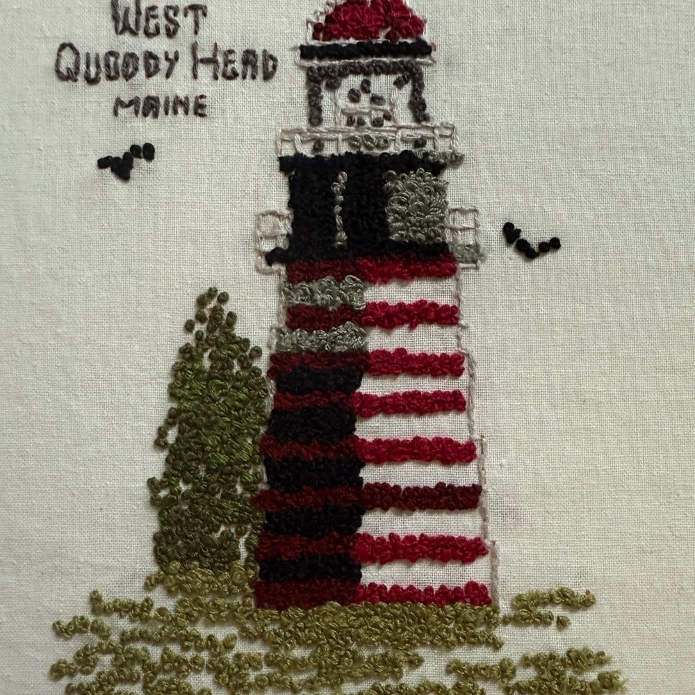 West Quoddy Head Lighthouse Embroidered Art - Picture 7 of 8